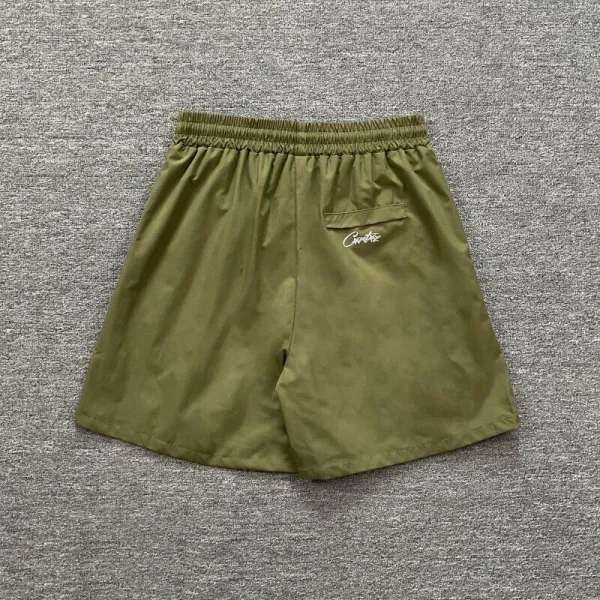 Design Mesh Panel Track Shorts Gray with Yellow and Black Stripe - 13