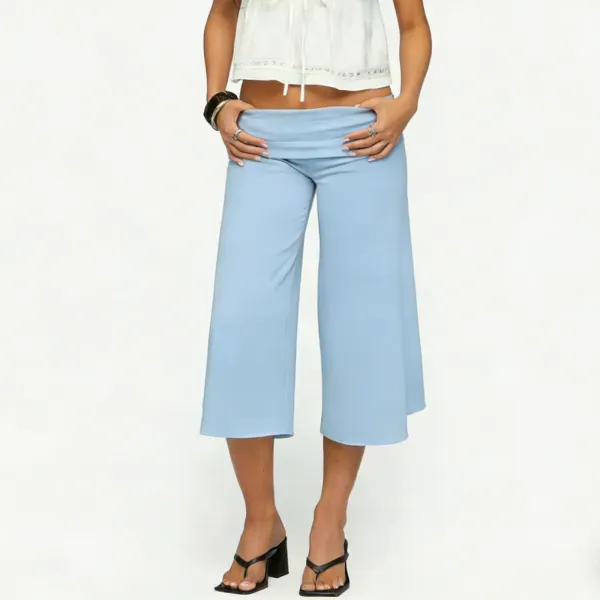 Design Wide-Leg Cropped Pants Pink - 17