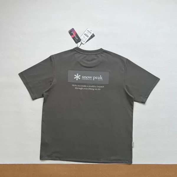 Design Snow Peak Minimal Lifestyle Crew Neck T-Shirt in Gray, Black, and Beige T-Shirts - 19