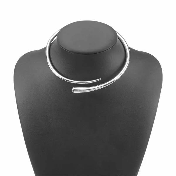 Design Silver Minimalist Choker Necklace Jewelry - 1