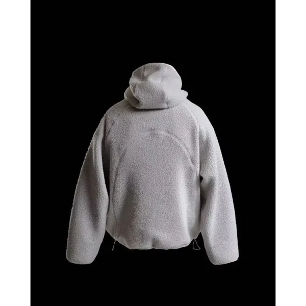 Design Fleece Cropped Hoodie White - 9