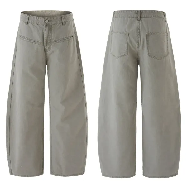 Design Wide-Leg Cargo Pants Distressed Olive Brown - 6