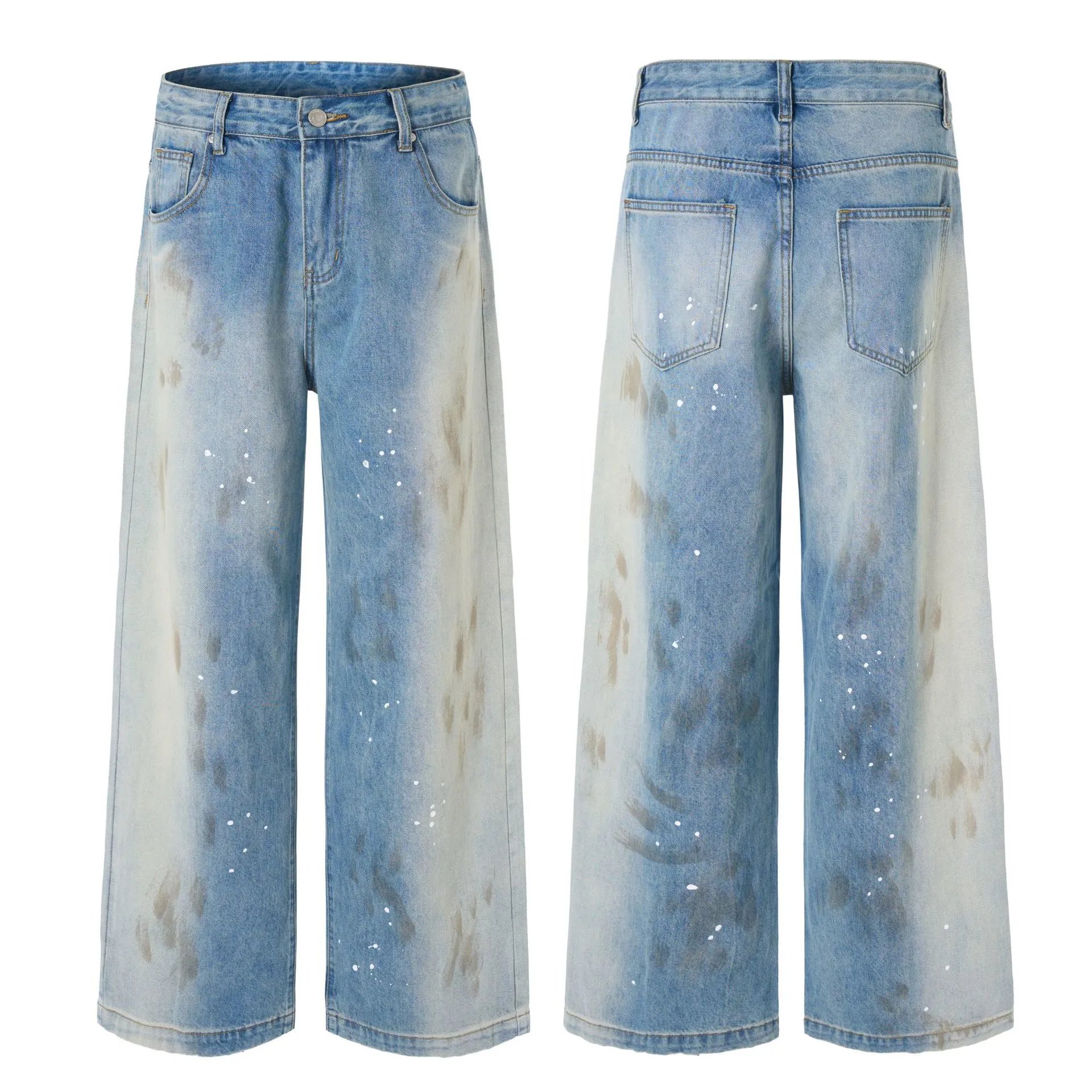 Design Wide-Leg Cargo Pants Distressed Olive Brown - 4