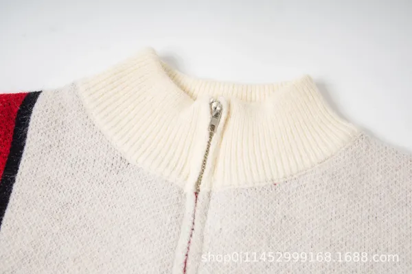 Corteiz Cross Stripe Knit Cardigan Beige Outerwear.cardigan - 8