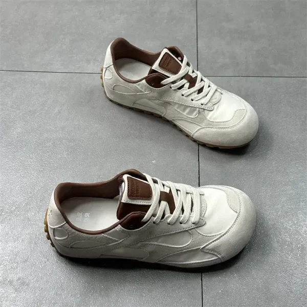 Design Retro Runner Beige Brown Sneakers - 1