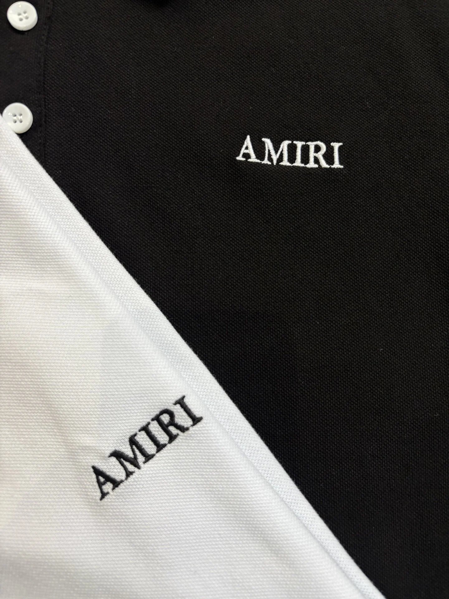 Design Logo Embroidered Black Polo with White Trim Polo Shirt - 11