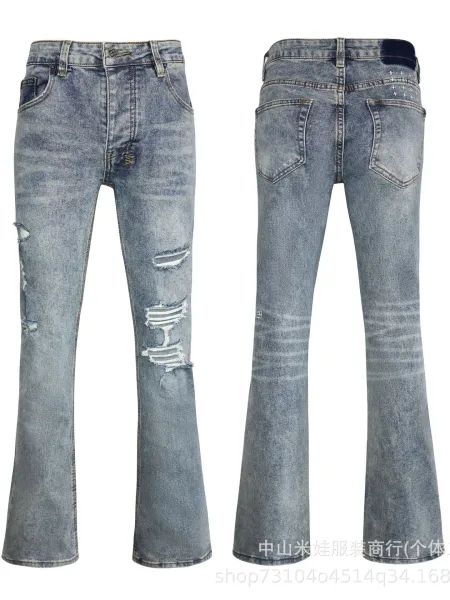 Design Flared White Denim Jeans with Embroidered Graphics - 10
