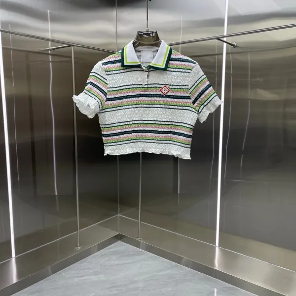 Design Asaplane Smocked Striped Polo and Shorts Set Multicolor Sets - 3
