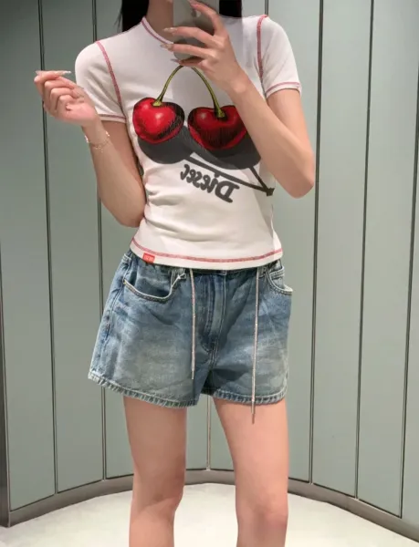 Denim Tears Drawstring Waist Denim Shorts Blue - 4
