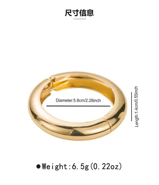 Design Resin Bangle with Gold-Tone Clasp Black Bracelet Jewelry - 10