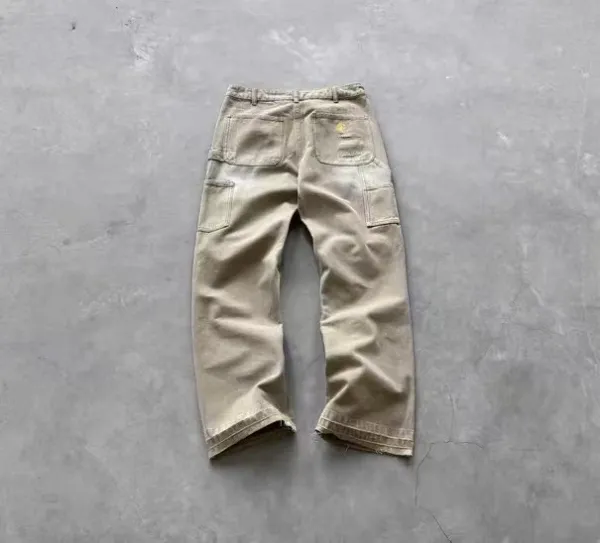 Design Cargo Pants Light Gray Washed Utility Pants - 36