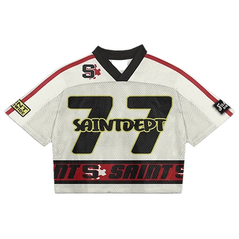 Gallery Dept 77 Saint Dept Cropped Mesh Jersey White / Red / Black