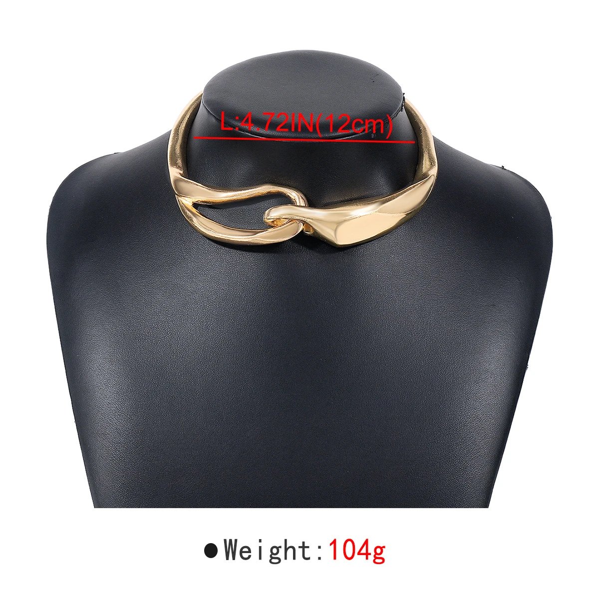 Design Abstract Two-Tone Choker Necklace Jewelry - 8
