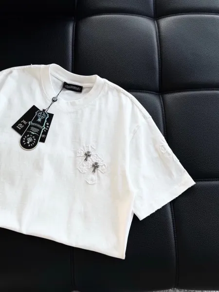 Chrome Hearts Cross Embroidered White T-Shirt - 9