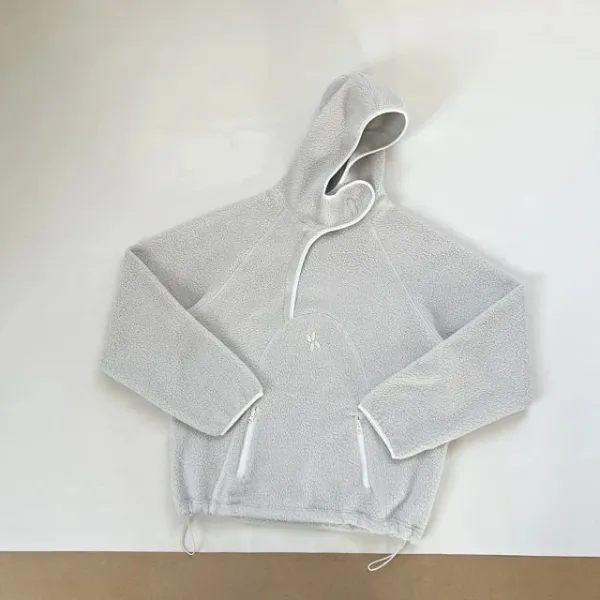 Design Fleece Cropped Hoodie White - 10
