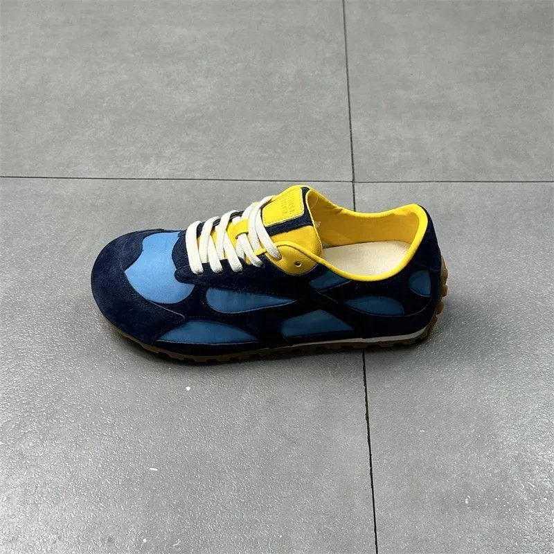 Design Chunky Sneakers Navy Blue and Yellow Multicolor Sneakers - 17