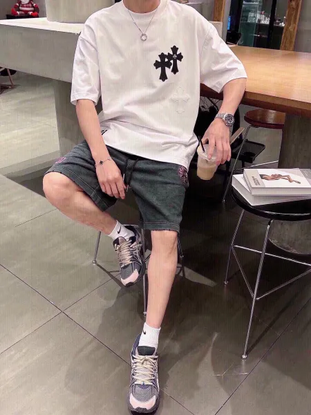 Chrome Hearts Cross Embroidered White T-Shirt - 25