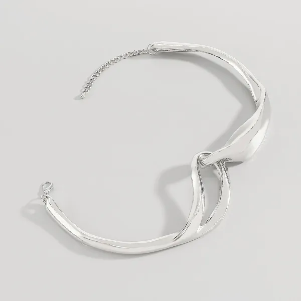 Design Abstract Two-Tone Choker Necklace Jewelry - 41