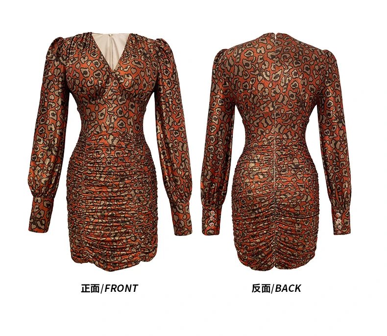 Design Leopard Print Ruched Mini Dress - 7