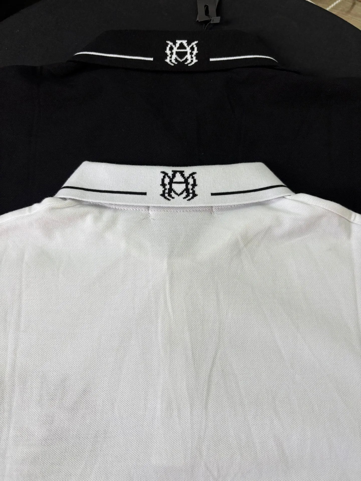 Design Logo Embroidered Black Polo with White Trim Polo Shirt - 16