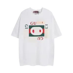 Gucci Pig Logo Print White T-Shirt