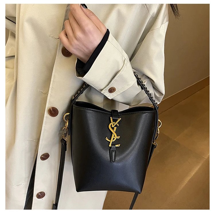 Saint Laurent Monogram Bucket Bag Tan Leather Handbag - 13