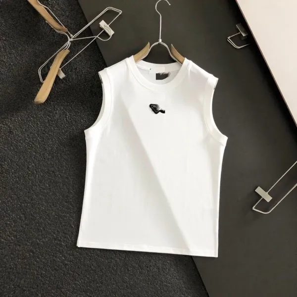Prada Triangle Logo White Sleeveless Top Vest Top - 5