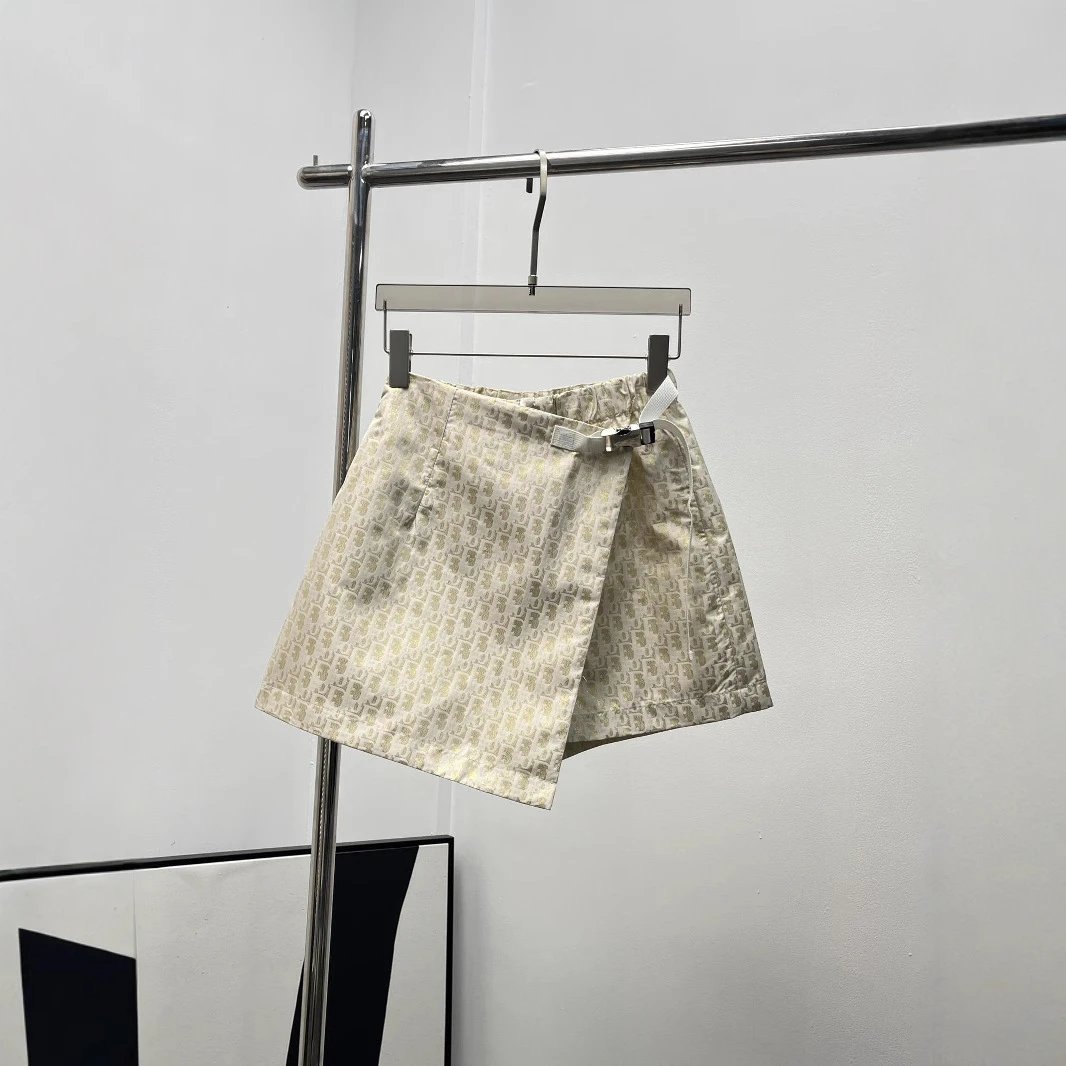 Dior Oblique Print Beige Blue Wrap Skirt