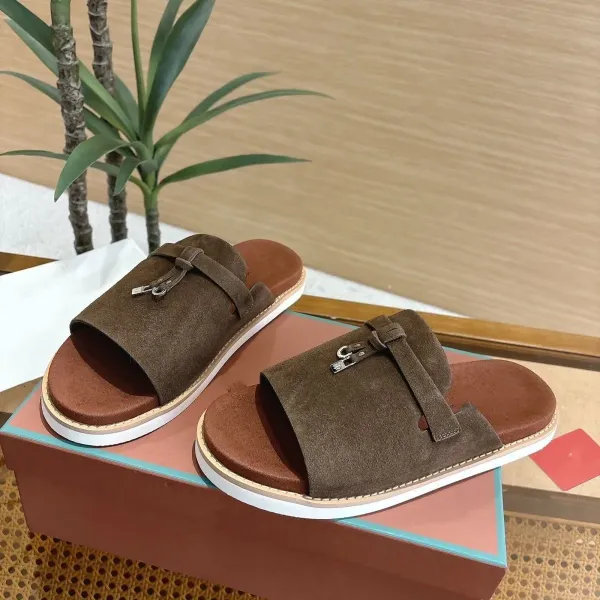 Hermès Oran Slide Black Leather Sandals Slippers - 10