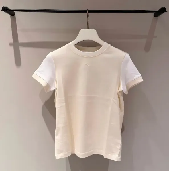 Design Color-Block Crew Neck T-Shirt Olive Pink - 9