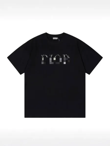 Dior Pixelated Logo Black T-Shirt - 10