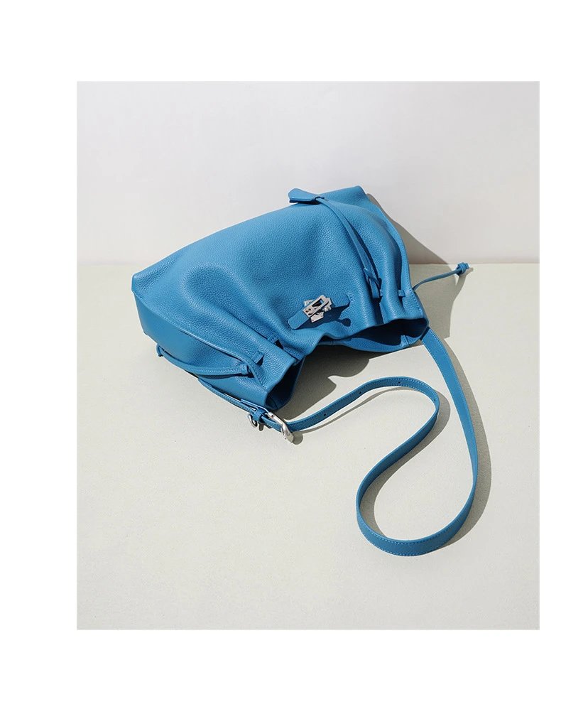Hermès Picotin Lock Drawstring Bag Blue Togo Leather Shoulder Bag - 5