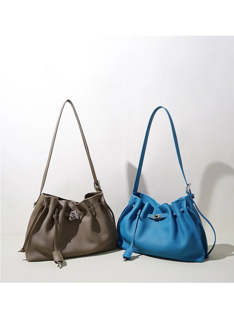Hermès Picotin Lock Drawstring Bag Blue Togo Leather Shoulder Bag - 7