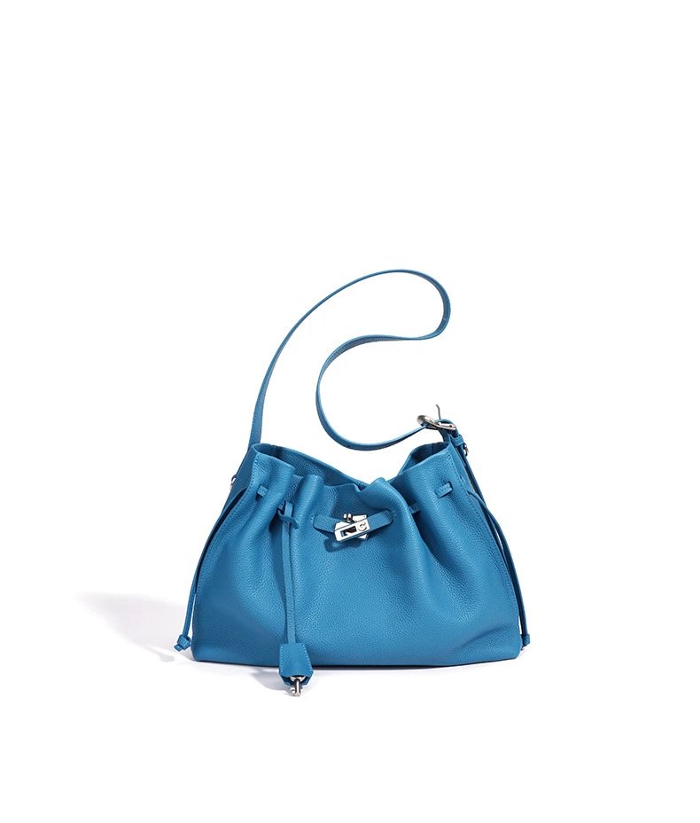Hermès Picotin Lock Drawstring Bag Blue Togo Leather Shoulder Bag - 18