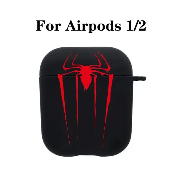 Design Spider-Man Logo AirPods Case Black Red Phone Accessories - 7