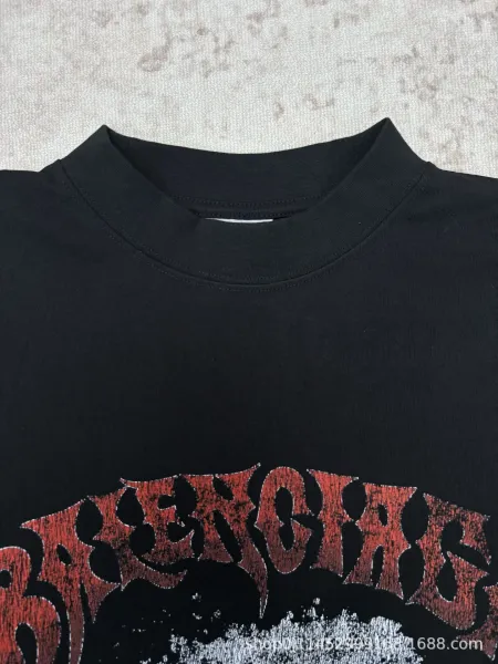 Balenciaga Surf Wave Graphic T-Shirt Black - 8