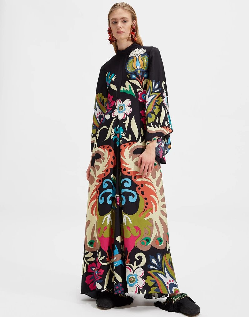 Versace Printed Kaftan Dress Multicolor - 30