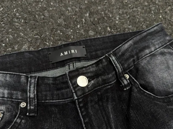 Amiri Distressed Logo Jeans Black - 8