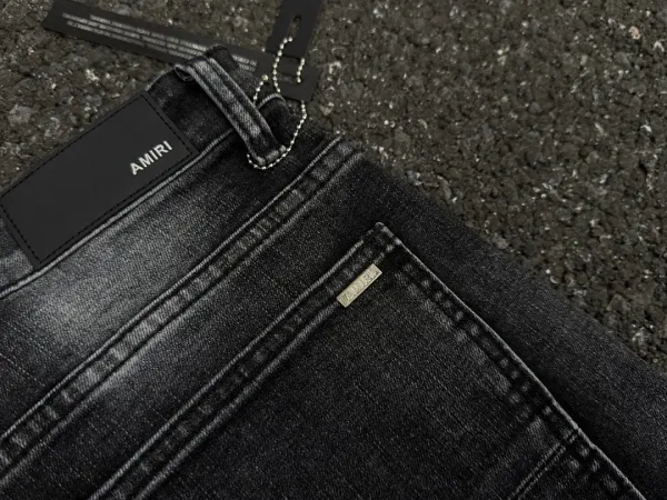 Amiri Distressed Logo Jeans Black - 9