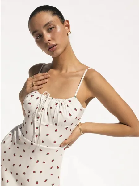 Design Polka Dot Spaghetti Strap Mini Dress Black - 35