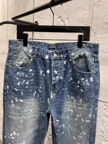 Polo Ralph Lauren Paint-Splatter Straight-Leg Jeans Blue - 8