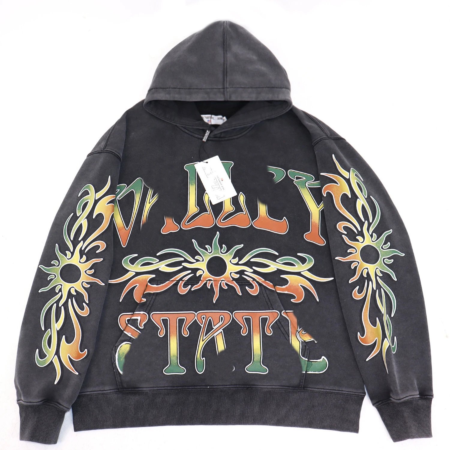 Design Jolly State Gradient Flame Hoodie Black - 14
