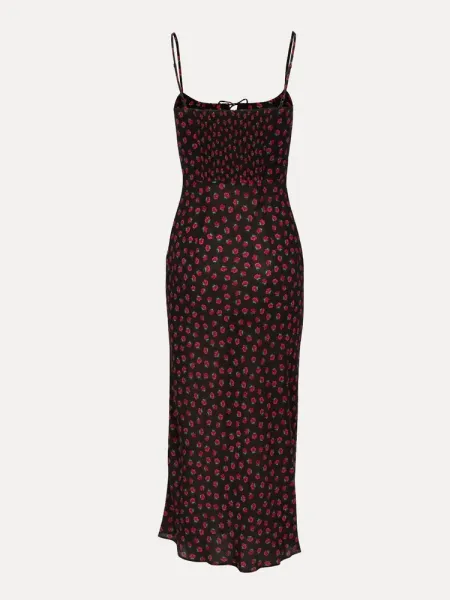 Design Polka Dot Spaghetti Strap Mini Dress Black - 68