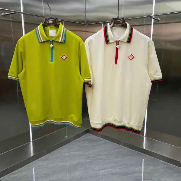 Fred Perry Rainbow Trim Half-Zip Polo Lime Green Polo Shirt - 3