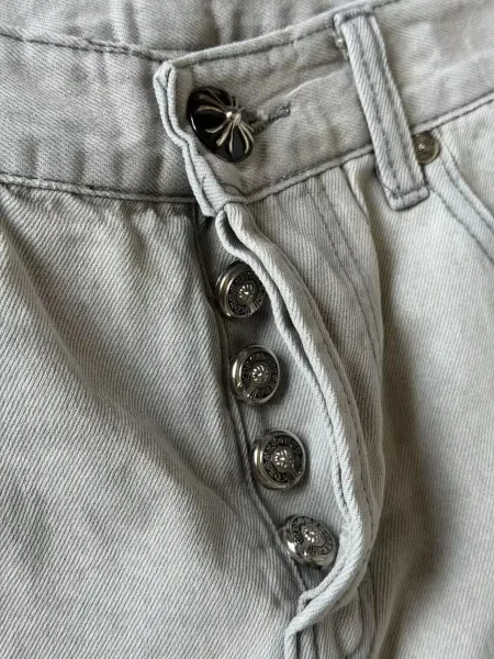 Chrome Hearts Cross-Embroidered Light Wash Jeans - 6