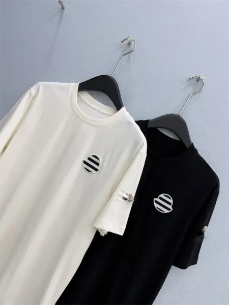 Design Minimalist Stripe Logo Cream T-Shirt - 7