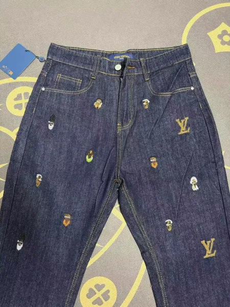 Louis Vuitton Embellished Flared Jeans Navy - 2