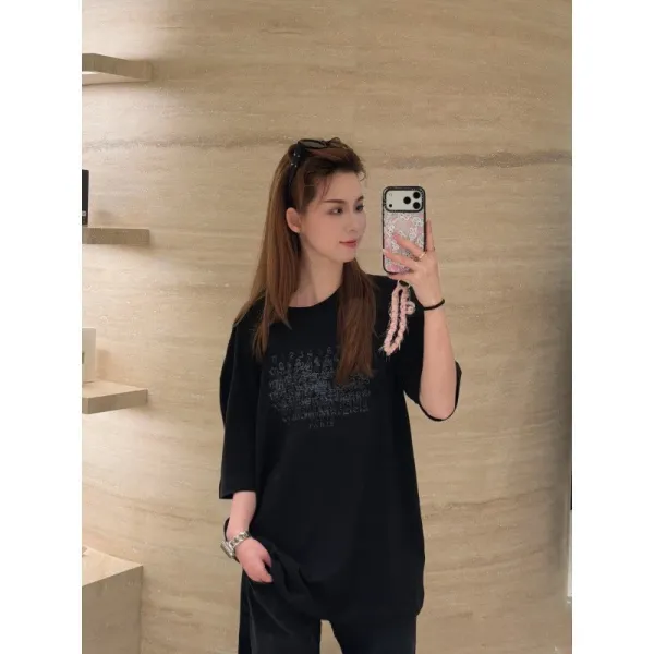 Maison Margiela Number Print Oversized T-Shirt Light Gray - 2
