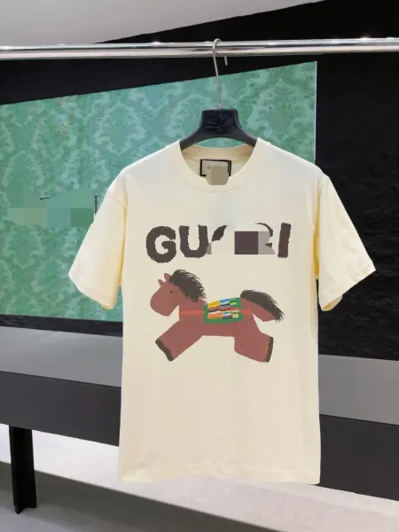 Gucci Horse Print Graphic T-Shirt Beige - 1