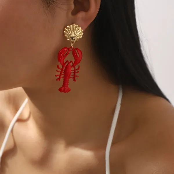 Design Fish Charm Drop Earrings Gold Silver Multicolor Jewelry - 8